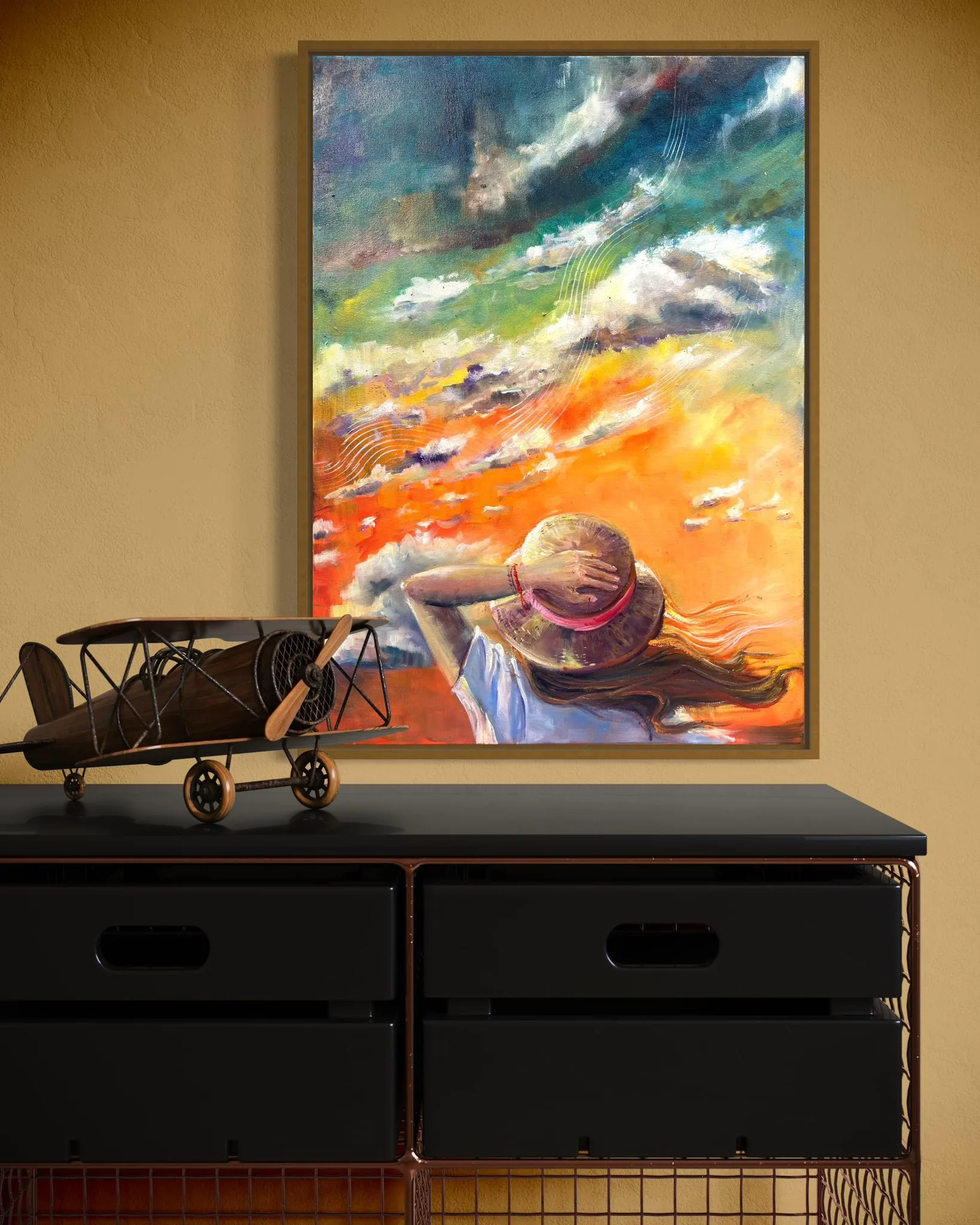 obraz mocy dziewczynka trzyma kapelusz